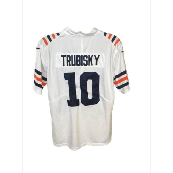 MITCHELL TRUBISKY chicago bears MEN'S GAME WHITE JERSEY size medium - Picture 3 of 3